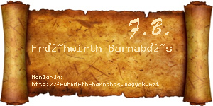 Frühwirth Barnabás névjegykártya