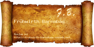 Frühwirth Barnabás névjegykártya