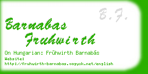 barnabas fruhwirth business card